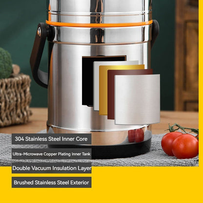 
Double-wall vacuum food jar with silicone seal