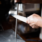 Professional Carbon Steel Knife Sharpening Steel | Black Honing Rod for Kitchen Knives