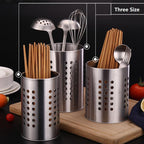 Stainless Steel Cutlery &amp; Tableware Holder – Kitchen Utensil Rack with Drain