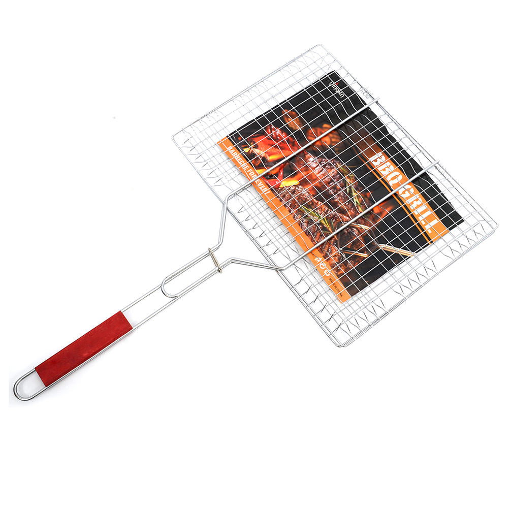 Portable Wire Mesh BBQ Grill Basket for Vegetables & amp; Steak