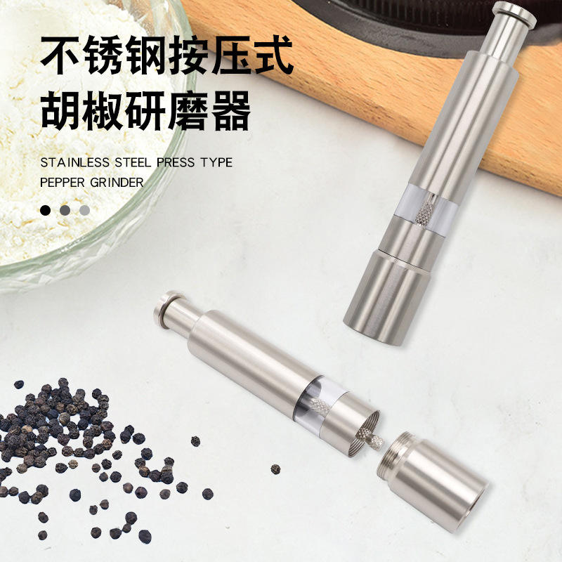 Stainless Steel Manual Pepper Grinder with Rack Set – Classic Kitchen Household Tool