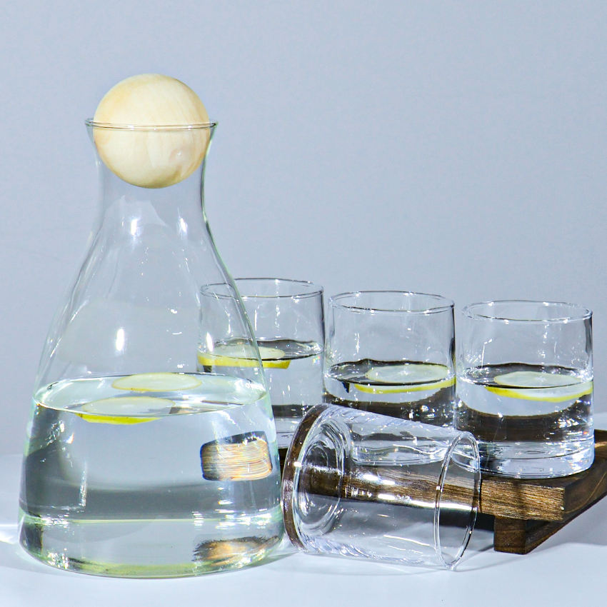 Water Pitcher Heat Resistant Glass Borosilicate Cold Water Jug With Cup Set