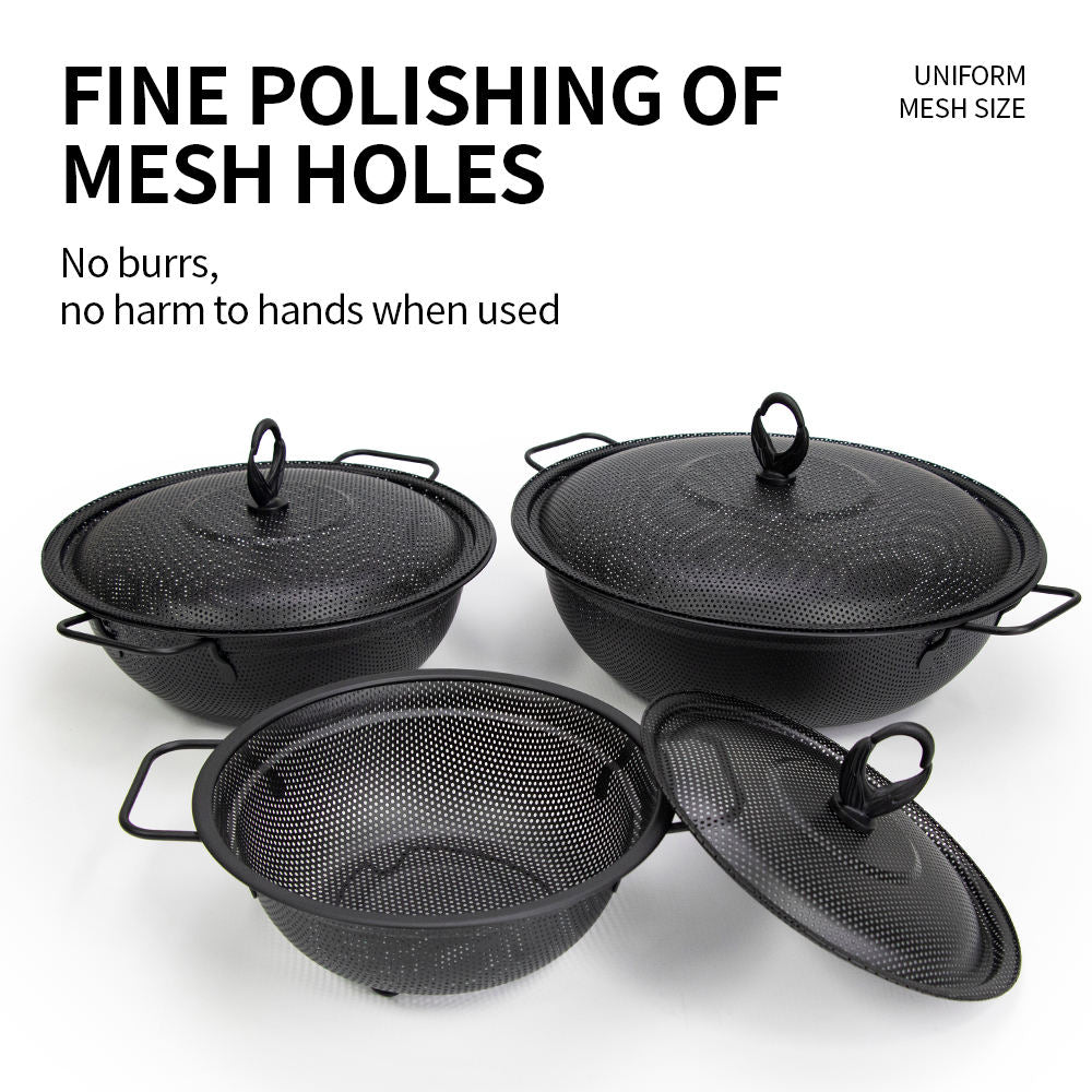 Yurtrain Metal Kitchen Utensils with Lid – Fruit Plate &amp; Drain Basket  Single