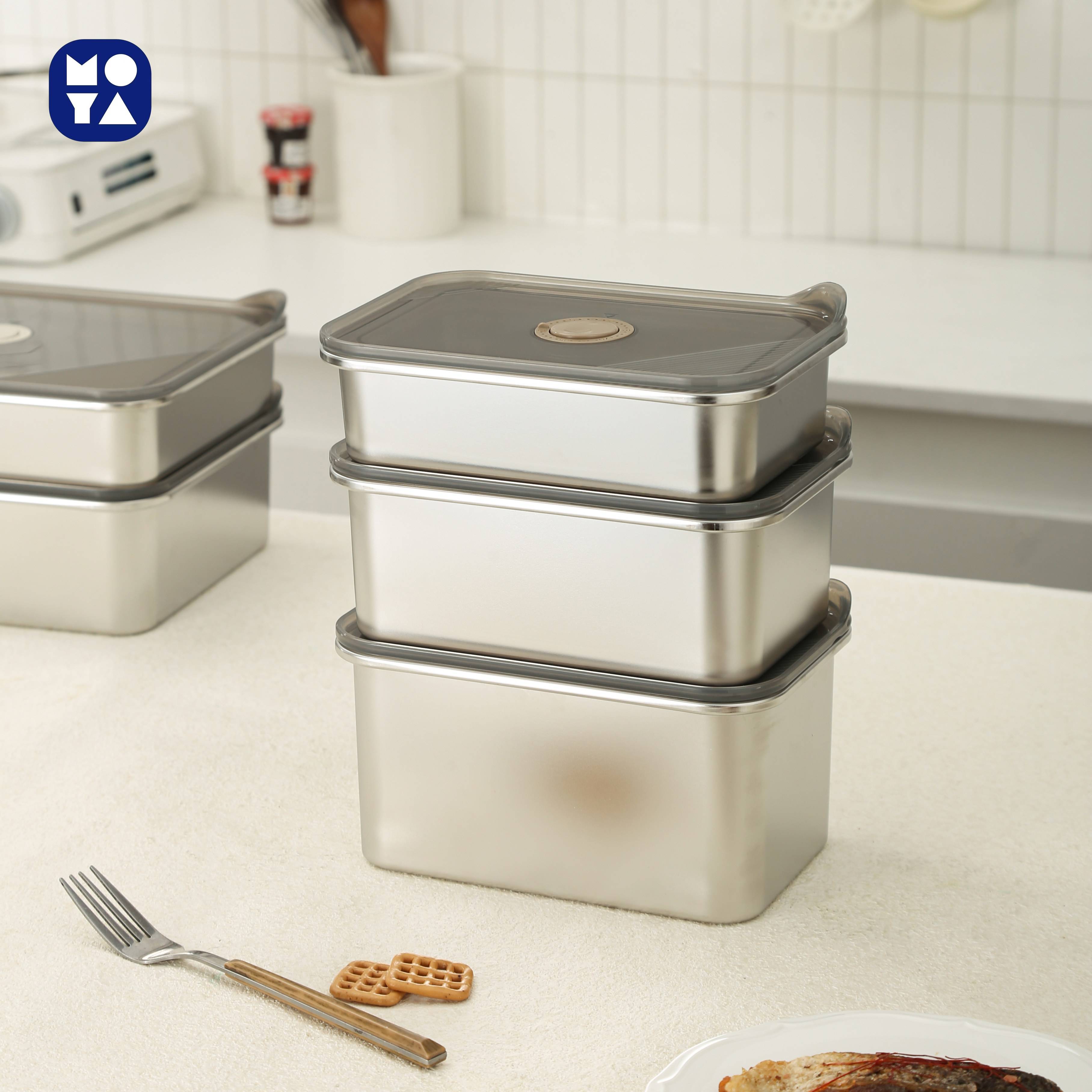 Stainless Steel Food Storage Box with Lid | Sealed Kitchen & Fridge Food Storage Container
