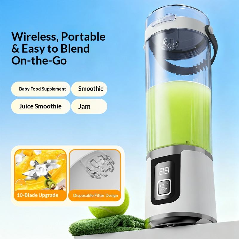USB Rechargeable Portable Juicer with Digital Display | Mini Blender for Smoothies & Fresh Juices
