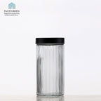 Glass Storage Jars Set Airtight Kitchen Containers with Black Lids for Food Storage