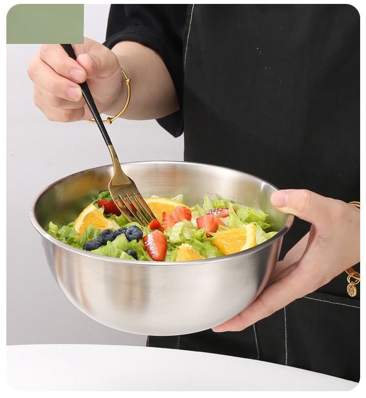 304 Stainless Steel Mixing Bowl with Scale – Large Capacity, Eco-Friendly Kitchen Bowl