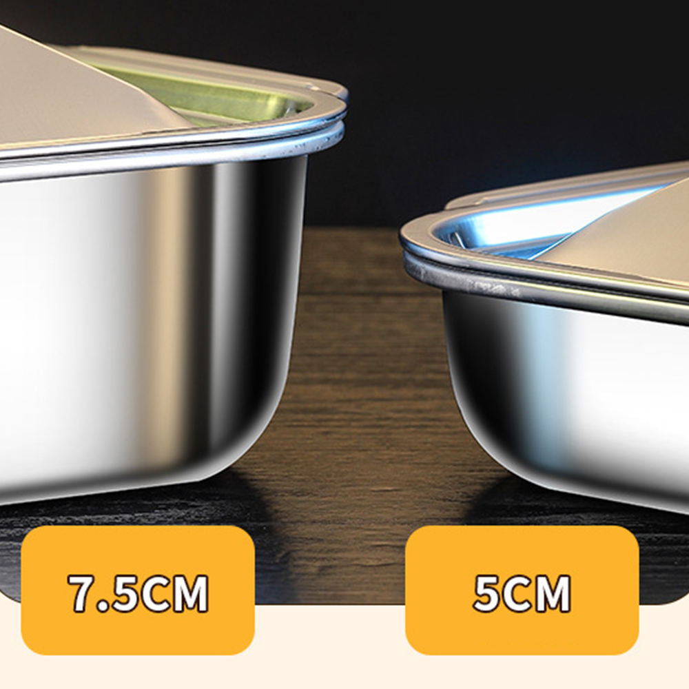 Supplier Rectangle Baking Pan Stainless Steel Food Serving Tray Without Lid