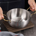 High-Quality Korean Style Double Golden Ear Mini Hot Pot – Thickened Stainless Steel