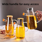 1000ml High Borosilicate Glass Oil Can with Handle – Heat-Resistant Gravy Boat for Kitchen Use