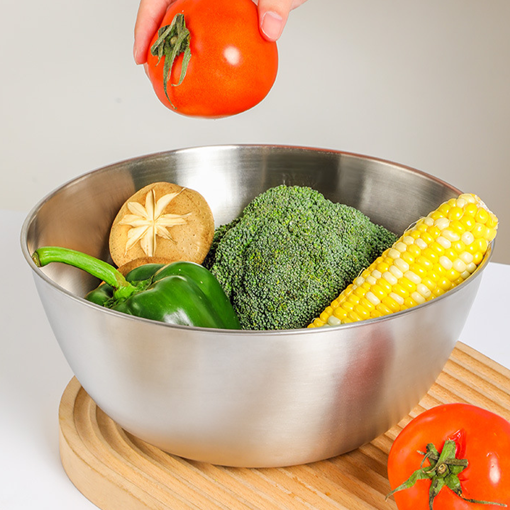 304 Stainless Steel Mixing Bowl with Scale – Large Capacity, Eco-Friendly Kitchen Bowl