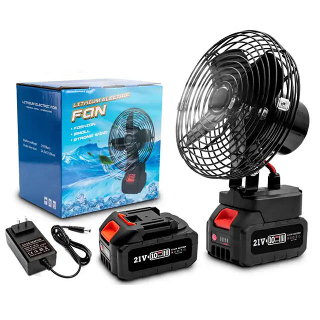 8-Inch Lithium Electric Metal Fan – Portable, Stable &amp; Rechargeable