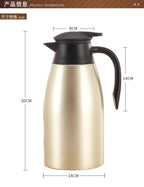 2L Large Capacity 304 Stainless Steel Vacuum Flask Home Office Hotel Tea Kettle Home Thermos
