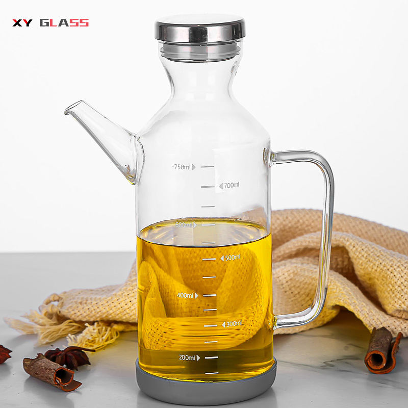 Glass Soy Oil Vinegar Dispenser Olive Oil Bottle for Cooking Kitchen Food