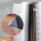 Stainless Steel Coffee Milk Frothing Pitcher – Measuring Cup Compatible with Handheld Milk Foam Machines (350ml / 600ml / 1000ml)