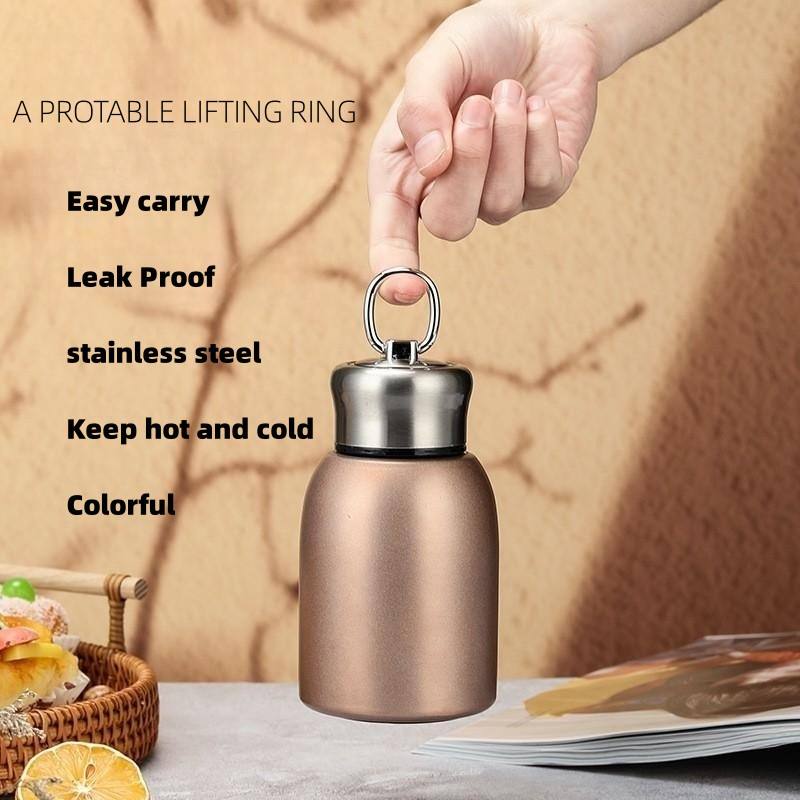 Modern 304 Stainless Steel Mini Thermos Cup High Color Value Business Travel Gift Small Fat Ding Design Cross-Border for Girls