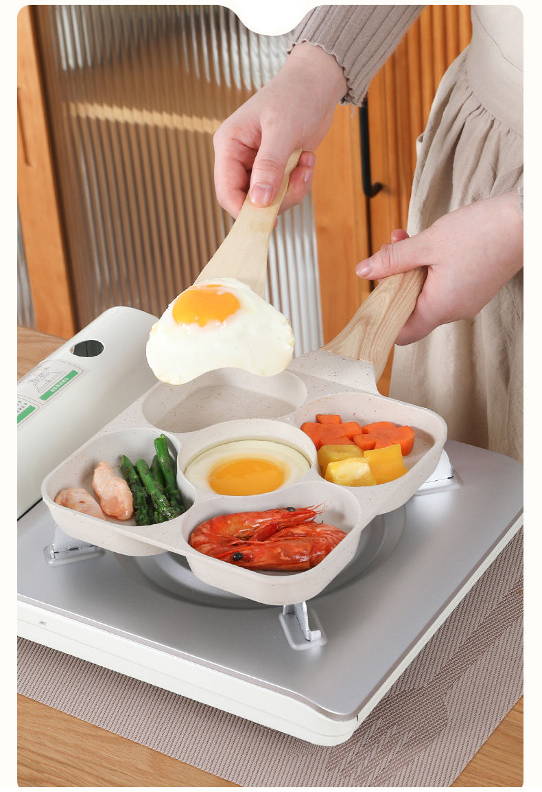 5 Hole Heart Shape Egg Pan Non Stick Skillet Breakfast Cake Pan Non-stick Frying Pan Non Stick Cookware Set