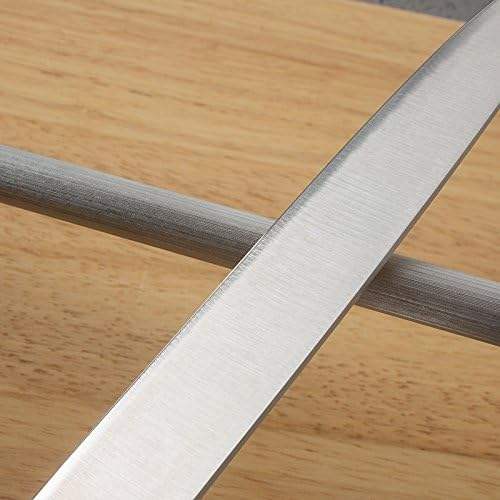Professional Carbon Steel Knife Sharpening Steel | Black Honing Rod for Kitchen Knives