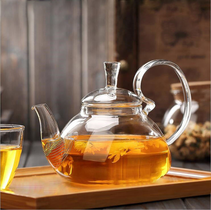 
Heat-resistant glass tea pot for hot and cold beverages