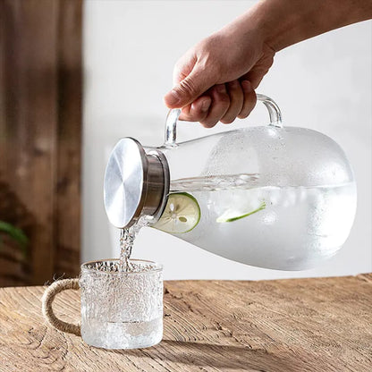 
Heat-resistant glass water pitcher for hot and cold drinks