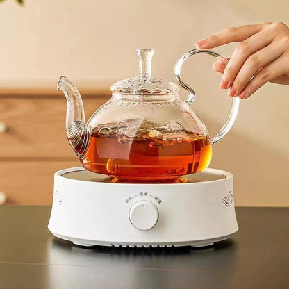 
Heat-resistant transparent glass teapot for hot tea