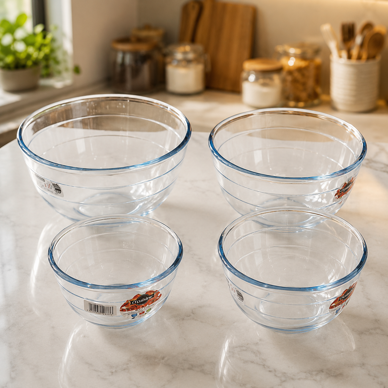 
Heat Resistant Transparent Glass Serving Bowl