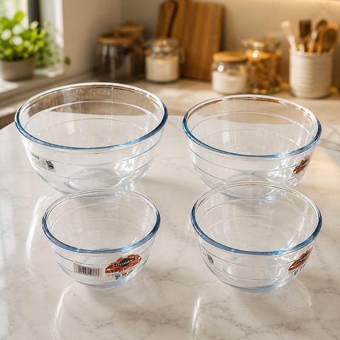
Heat Resistant Transparent Glass Serving Bowl