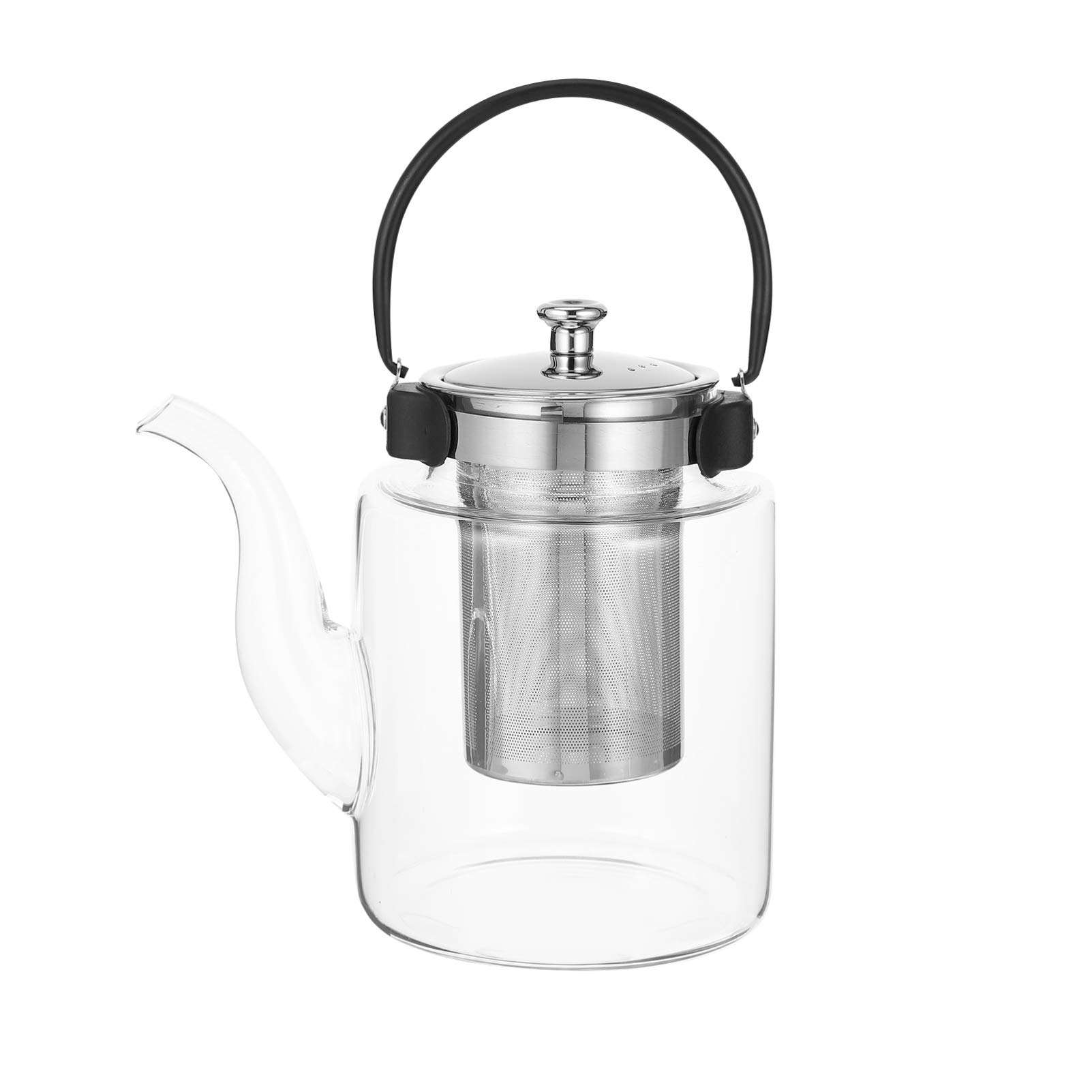High Borosilicate Glass Teapot with Stainless Steel Infuser &amp; Handle – 800ml / 1200ml / 1500ml Large Capacity