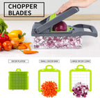 Manual Hand Fruits and Vegetable Cutter | 12 in 1 Multifunctional Food Chopper