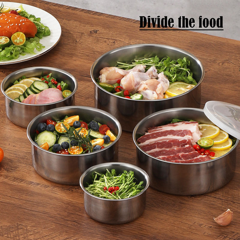 5 Pcs Modern Stainless Steel Warmer Set – Heatable Kitchen Hot Pot with Inner Lid | Casserole Food Storage Container