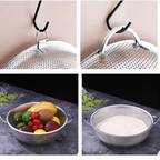6PCS Stainless Steel Fine Mesh Colander Bowl Set – Kitchen Strainer with Draining Basket Handles