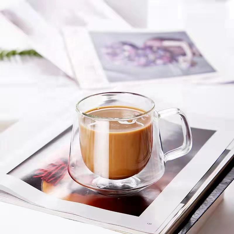 Double Wall Glass Coffee Mug – 200ml Clear Insulated Glass Cup for Espresso, Cappuccino &amp; Latte