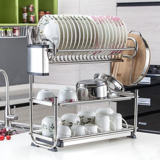 304 Stainless Steel Dish Rack Drain Storage Basket Kitchen Countertop Organizer Premium Quality Product for Storage Cages