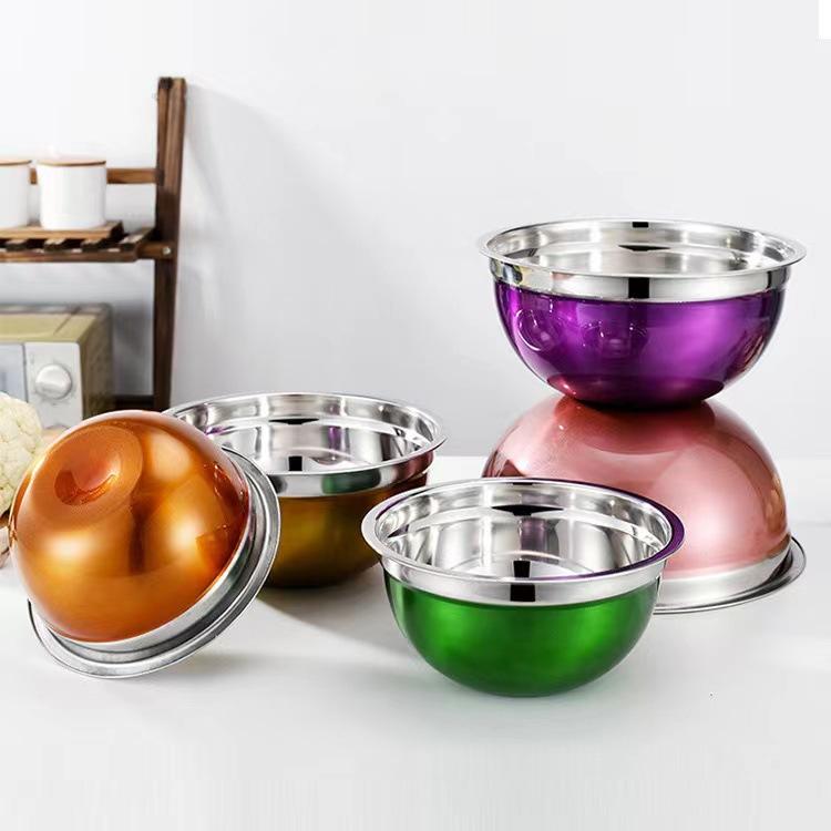 Stainless Steel Big Size Salad and Vegetable Mixing Bowl Set with Different Sizes