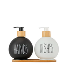 Round Glass Soap Dispenser Bottle – Kitchen Countertop Lotion &amp; Dish Soap Pump Bottle