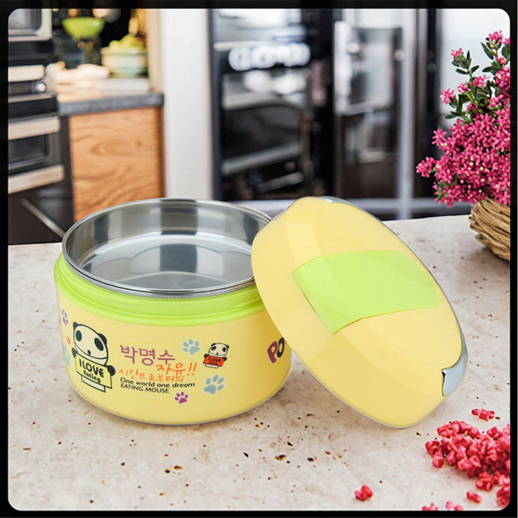 Cute Cartoon Stainless Steel Lunch Box Bento for Kids Food Container with Spoon