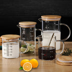 Microwave Heat-Resistant Glass Measuring Cup Set – Household Kitchen Liquid Containers