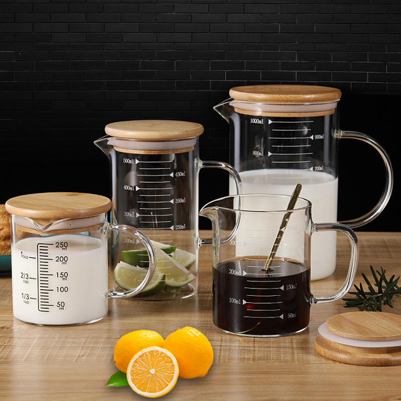 Microwave Heat-Resistant Glass Measuring Cup Set – Household Kitchen Liquid Containers