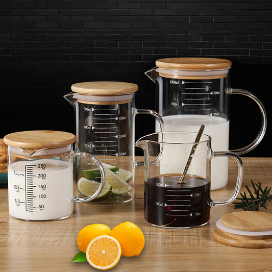 Microwave Heat-Resistant Glass Measuring Cup Set – Household Kitchen Liquid Containers