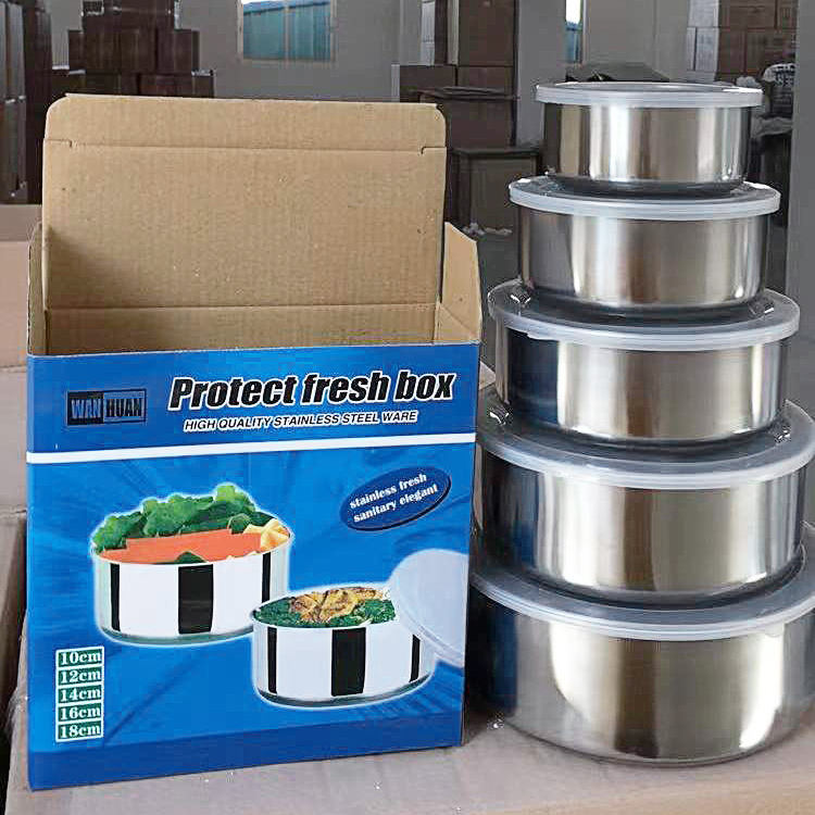 5 Pcs Modern Stainless Steel Warmer Set – Heatable Kitchen Hot Pot with Inner Lid | Casserole Food Storage Container