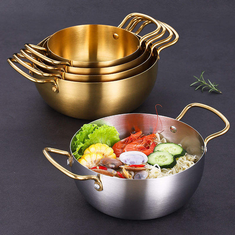 High-Quality Korean Style Double Golden Ear Mini Hot Pot – Thickened Stainless Steel