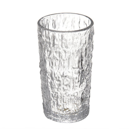 Customized Textured Floral Glass Tumbler Set – 6 Pcs | Premium Clear Drinking Glasses for Water, Juice & Tea