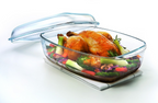 High Borosilicate Rectangular Glass Casserole Dish with Lid