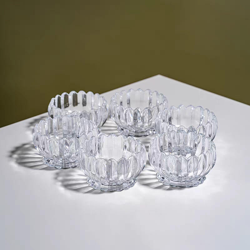 Classic Design Creative Glass Bowl Set Transparent Exquisite Tableware for Party Afternoon Tea Soup Dessert Fruit Nesting Bowl