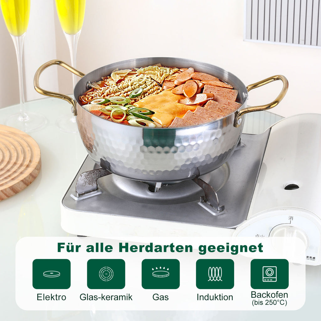 Korean Style Stainless Steel Soup Pot with Lid