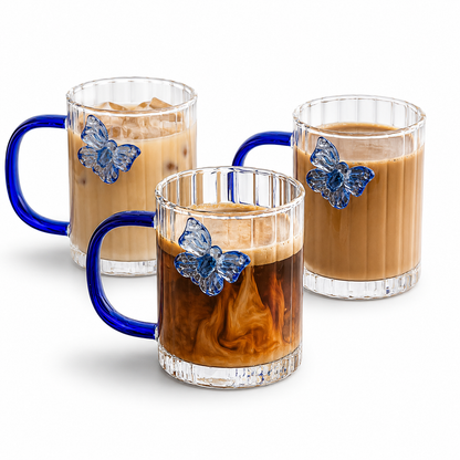 High borosilicate 3D butterfly glass cup