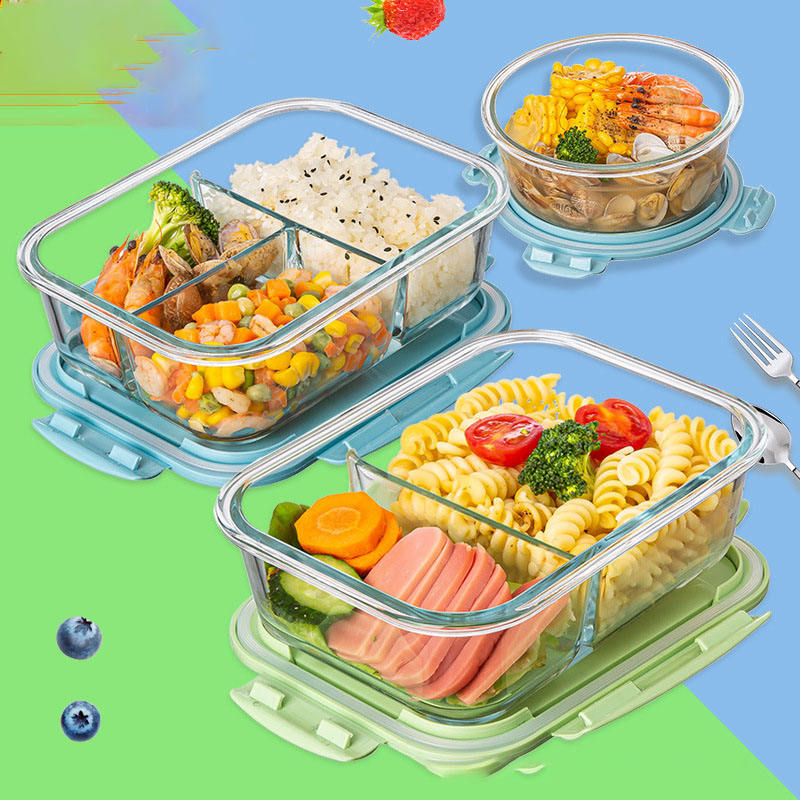 
High borosilicate glass containers for kitchen storage