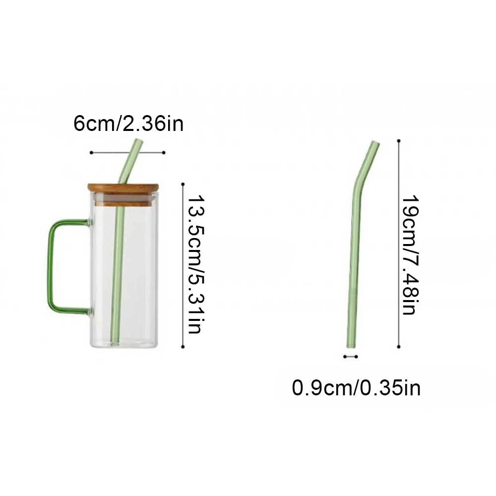 High borosilicate glass cup with ergonomic handle