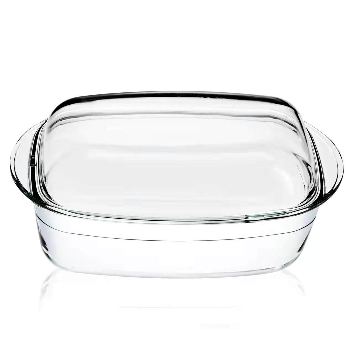 High borosilicate rectangular glass casserole dish with lid