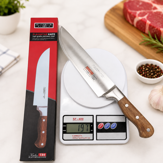 High grade stainless steel butcher knife T89 for meat cutting